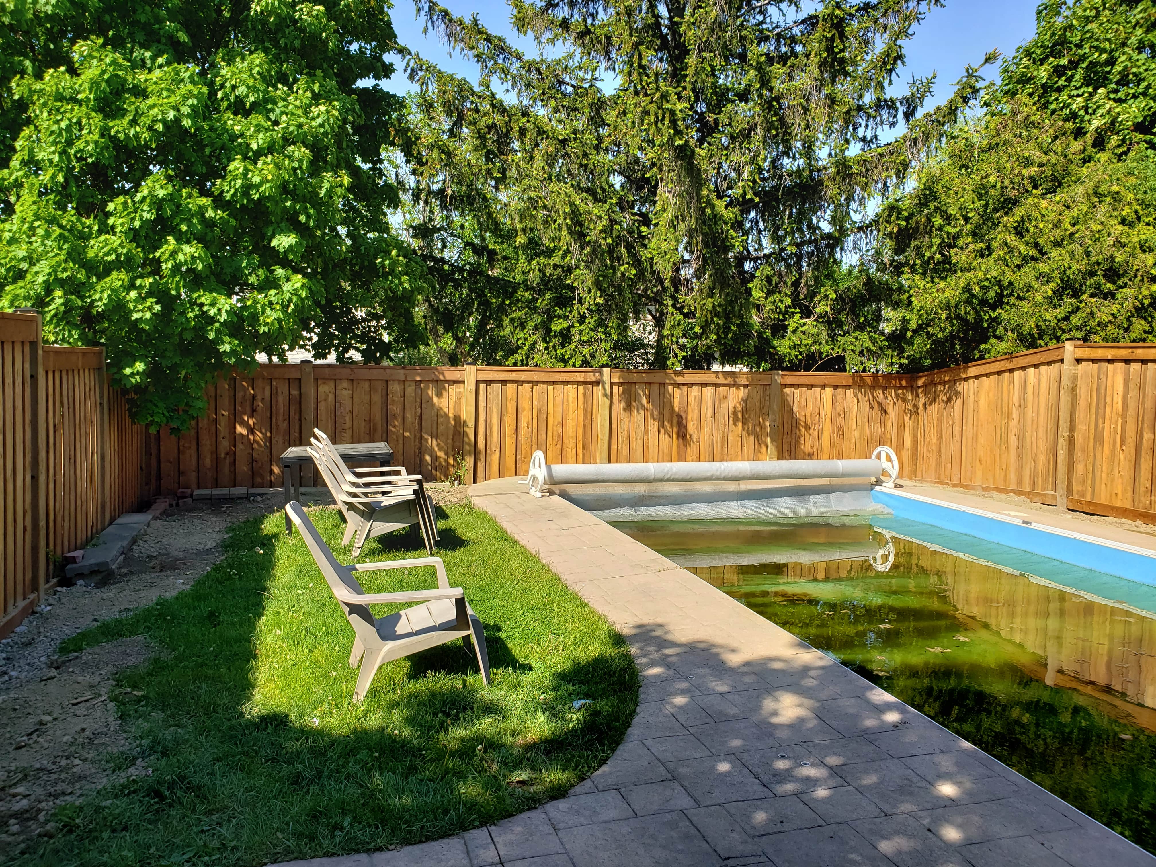 fence and pool